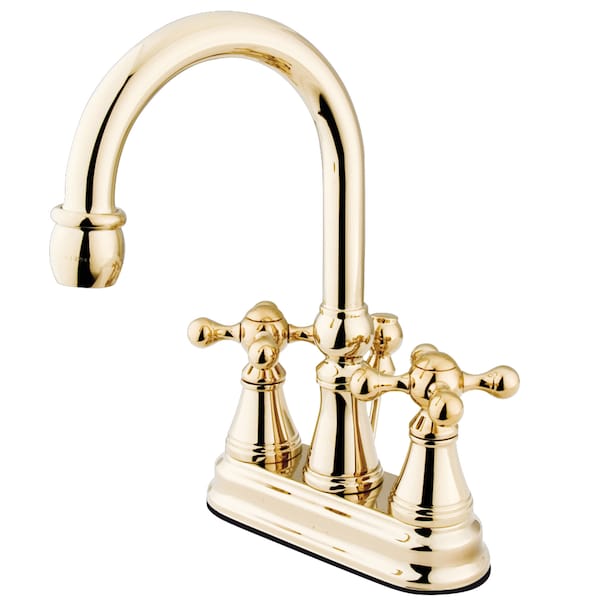 4" Centerset Bathroom Faucet, Polished Brass